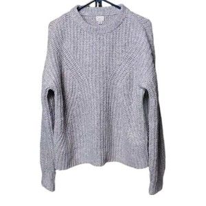 A New Day Sweater Women Size Medium Gray Cable Oversized Acrylic Blend 22" Long